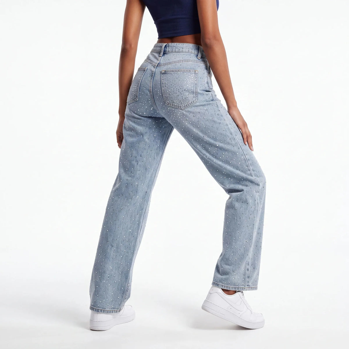 Stella Rhinestone Wide Leg Jeans — Stella Rhinestone Wide Leg Jeans