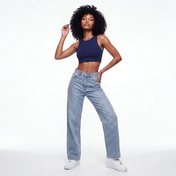 Stella Rhinestone Wide Leg Jeans