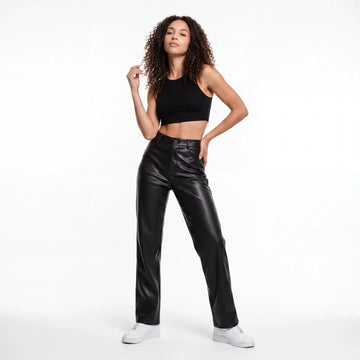 Dakota Leather-Look Straight Pants