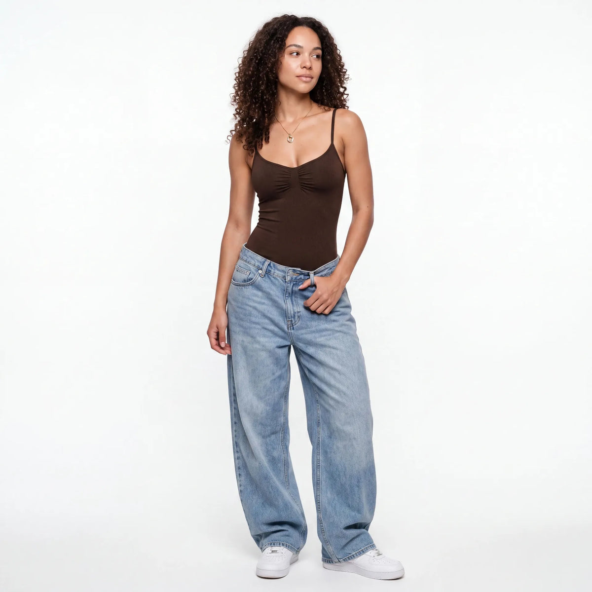 Remi Ruched Cami Top — Chocolate