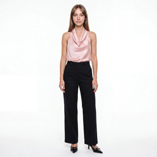 Isla Satin Cowl Halter Top