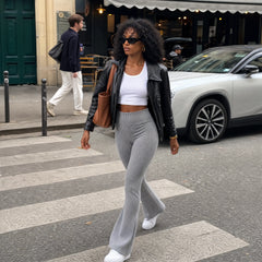 Sage Ribbed Flare Pants